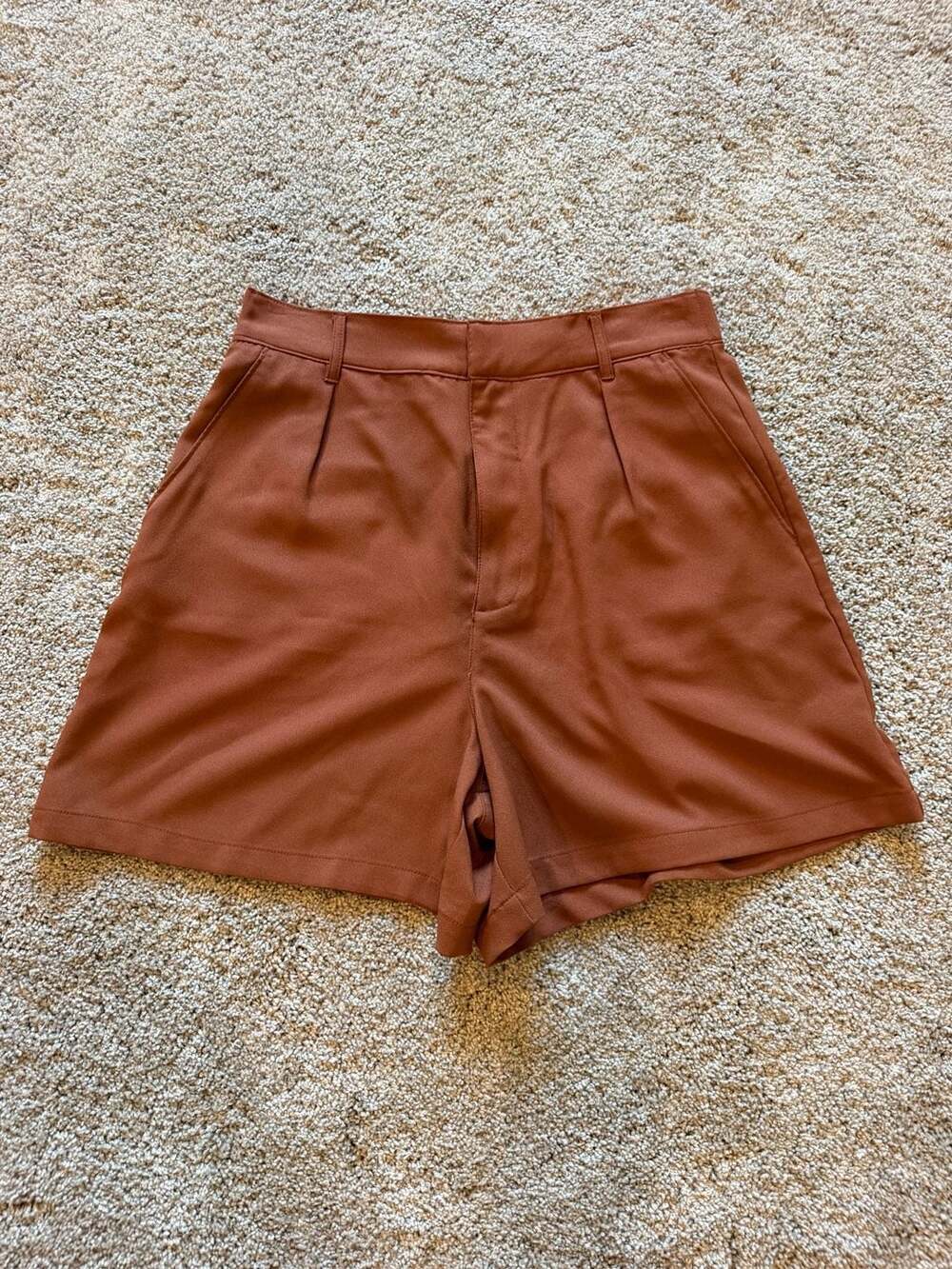 Abercrombie & Fitch Pleated Tailored Shorts Brown Size M